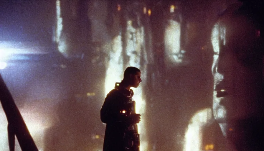 Prompt: screen shot of blade runner, astronaut priest talking to god, ambient lighting, cinematic, epic, demonic
