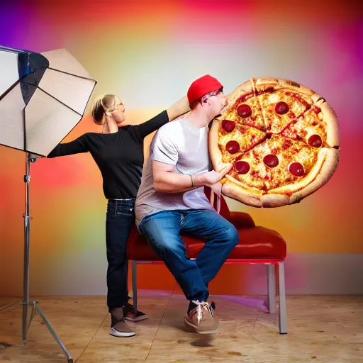 Image similar to photo of exploding pizza ball studio commercial photography