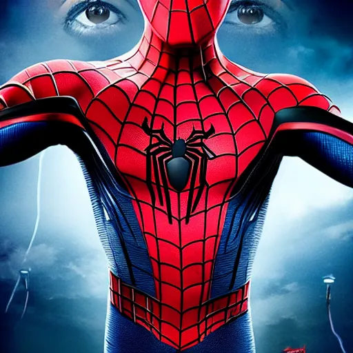 Image similar to epic 8k Spider-Man movie poster hdr amazing lighting