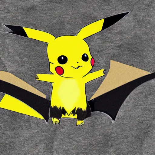 Prompt: merge of pikachu and a bat