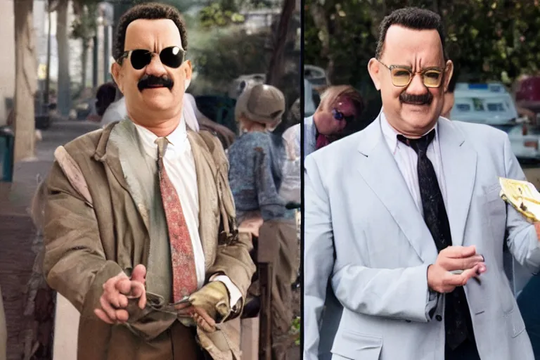 Image similar to Tom Hanks cosplaying as Borat, 8k resolution