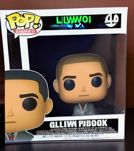 Prompt: limited edition glow in the dark obama funko pop still sealed in box, ebay listing