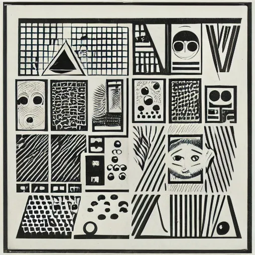 Image similar to dice game, white background, black and white, woodcut, beardsley, aubrey, crepax, guido, moholy - nagy, laszlo, bauhaus, walter gropius, josef albers, oskar schlemmer