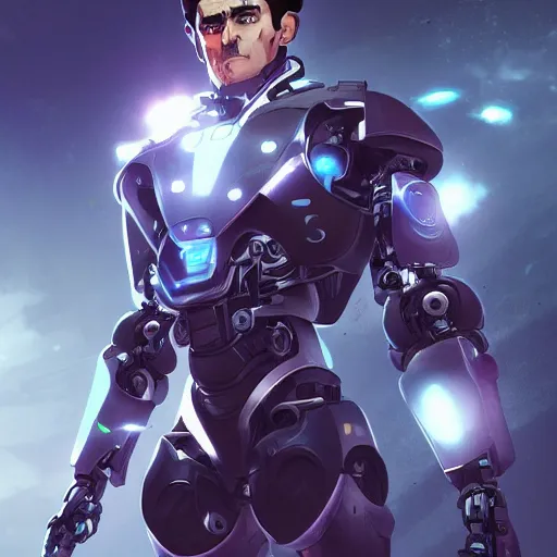 Prompt: Manuel Valls as an robotic hero, digital painting, 4k, anime key visual, artstation, kuvshinov ilya, fisheye lens