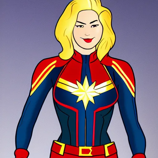 Prompt: captain marvel from the comics as a real person, 5 0 mm, studio lighting