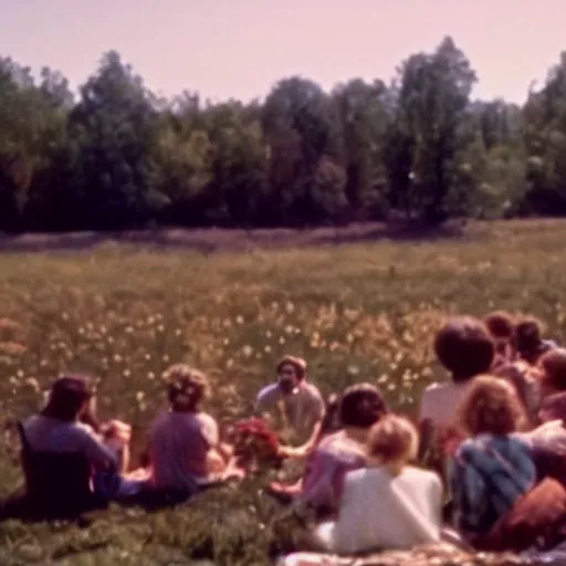 Image similar to vhs 1 9 8 0 s footage of a scene from the movie midsommar