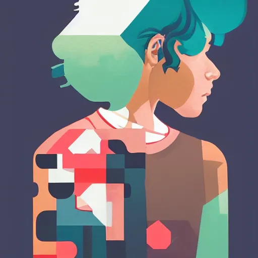 Prompt: Ness profile picture by Sachin Teng, asymmetrical, Organic Painting , Matte Painting, geometric shapes, hard edges, graffiti, street art:2 by Sachin Teng:4