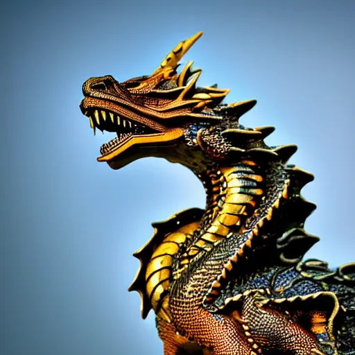 Prompt: high quality photo of A noble dragon , realism, 8k, award winning photo