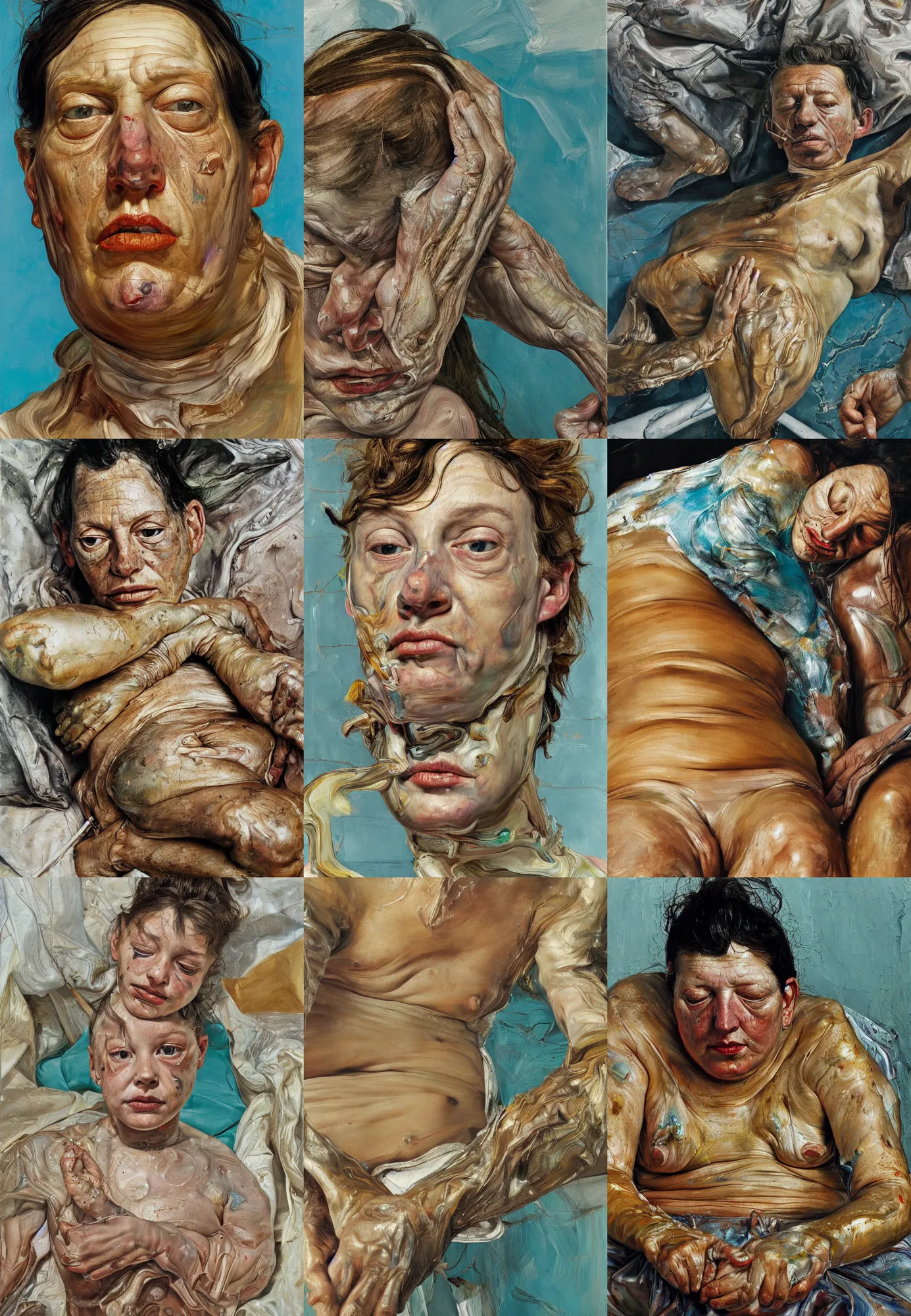 Prompt: high quality high detail painting by lucian freud and jenny saville, hd, golden eal, turquoise