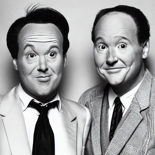 Image similar to reeves and mortimer conjoined at the forehead