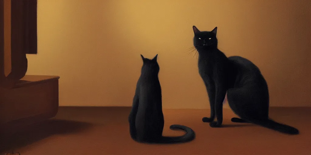 Image similar to Black cat inspired by Franz Sedlacek, artstation, 8k, photorealism