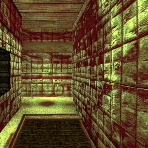 Prompt: noroi : the curse as a ps 1 survival horror game developed by team silent