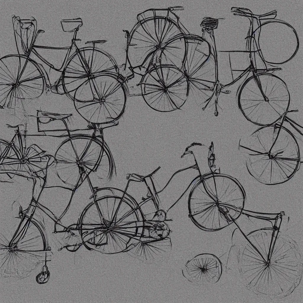 Image similar to pencil drawn bicycles texture art, 4k