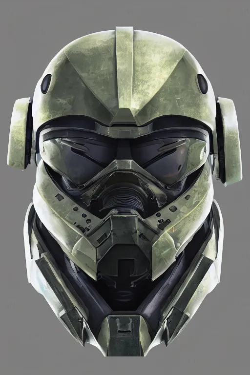 Image similar to robot ninja mask helmet halo master chief radiating a glowing aura global illumination ray tracing hdr fanart arstation by ian pesty and katarzyna da „ bek - chmiel