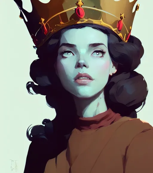 Image similar to portrait of wanda wearing crown, by atey ghailan, by greg rutkowski, by greg tocchini, by james gilleard, by joe fenton, by kaethe butcher, dynamic lighting, gradient light blue, brown, blonde cream and white color scheme, grunge aesthetic