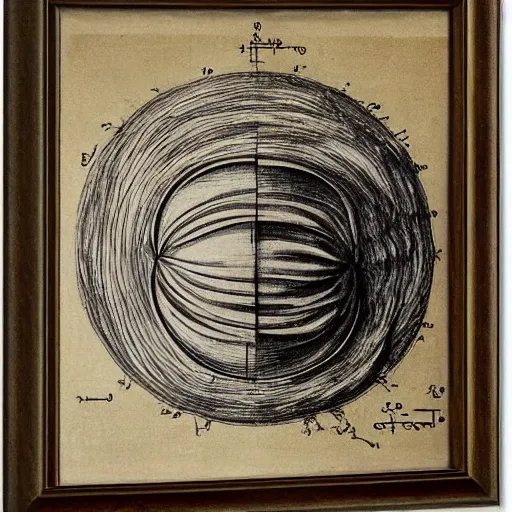 Prompt: anatomical description of a Dysoh Sphere by Leonardo Da Vinci