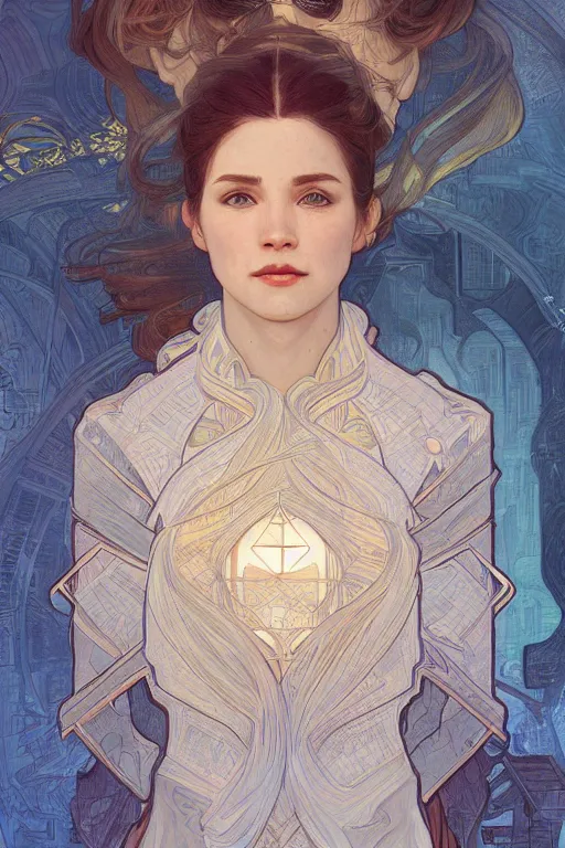 Prompt: portrait of rossa as an architect, highly detailed, digital painting, artstation, concept art, sharp focus, illustration, art by kittichai rueangchaichan and james gurney and alphonse mucha