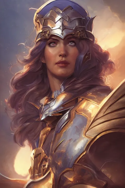 Image similar to amazon valkyrie athena, d & d, fantasy, portrait, highly detailed, headshot, digital painting, trending on artstation, concept art, sharp focus, illustration, art by artgerm and greg rutkowski and magali villeneuve