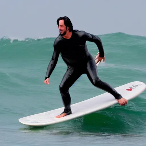 Image similar to 'keanu reeves surfing'