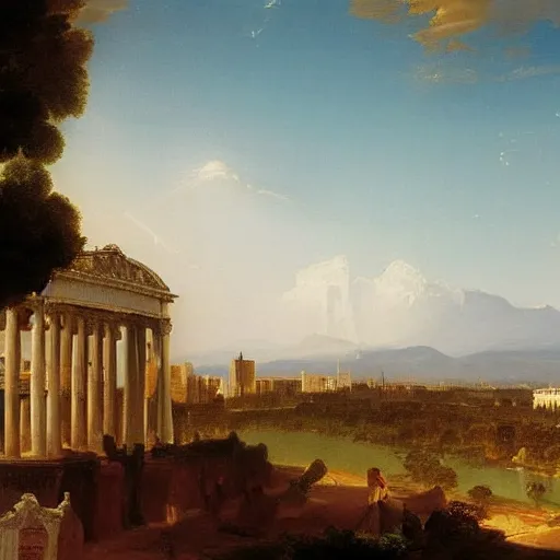 Image similar to Madrid painted by Thomas Cole