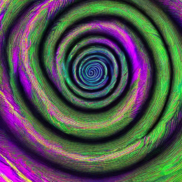 Prompt: serpentine ouroboros devouring itself onto infinity fractal dimensions symmetrical, chromatic aberration polychromatic color scheme