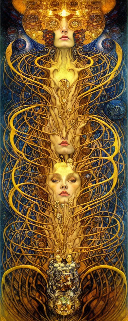 Image similar to Divine Chaos Engine by Karol Bak, Jean Delville, William Blake, Gustav Klimt, and Vincent Van Gogh, symbolist, visionary