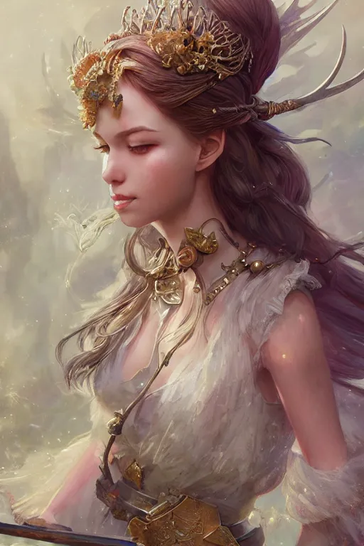 Image similar to fairy princess, highly detailed, d & d, fantasy, highly detailed, digital painting, trending on artstation, concept art, sharp focus, illustration, art by artgerm and greg rutkowski and fuji choko and viktoria gavrilenko and hoang lap