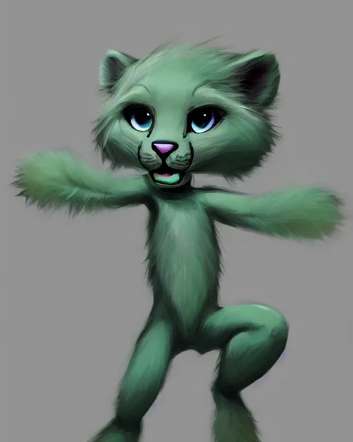 Image similar to character concept art of a cute young male anthropomorphic furry gray panther green hair | | cute - fine - face, pretty face, key visual, realistic shaded perfect face, fine details by stanley artgerm lau, wlop, rossdraws, james jean, andrei riabovitchev, marc simonetti, and sakimichan, trending on artstation