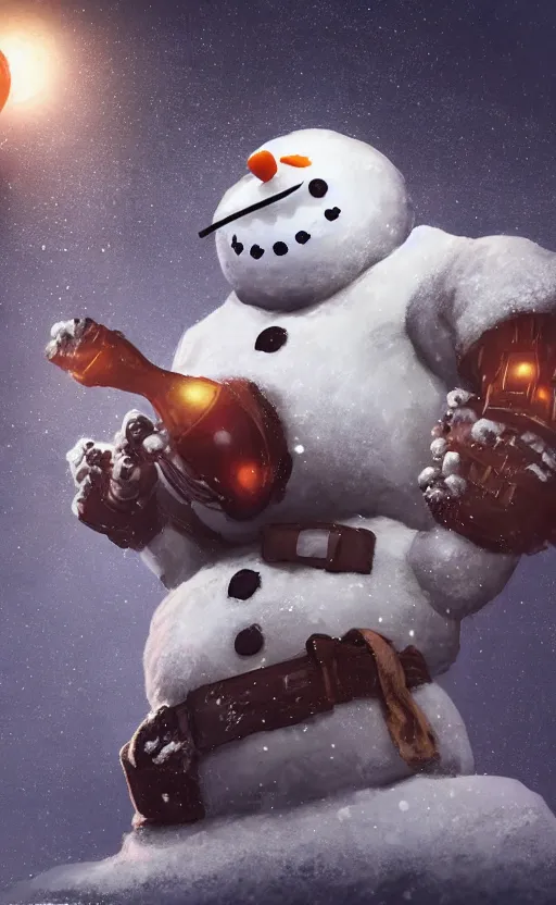 Image similar to a snowman depicted and made into a transformer, hybrid, dynamic lighting, photorealistic fantasy concept art, trending on art station, stunning visuals, creative, cinematic, ultra detailed