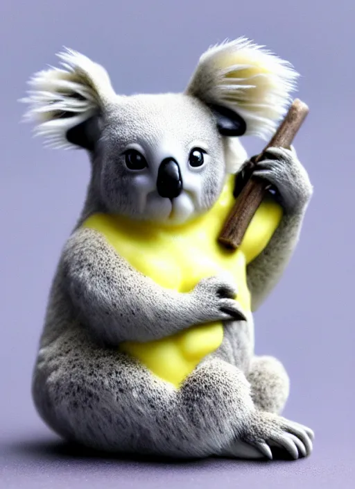 Image similar to 80mm resin detailed miniature of fluffy koala, Product Introduction Photos, 4K, Full body, simple background