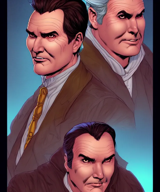 Prompt: a fantasy comic - style full portrait of a gambler who looks like norm macdonald, digital illustration by ken taylor and sana takeda and jenny frison, character design, concept art, fine inking lines, vivid colors, dnd, highly detailed!, hd, 4 k, trending on artstation