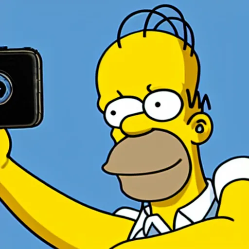 Image similar to Homer Simpson stole my camera and took a selfie
