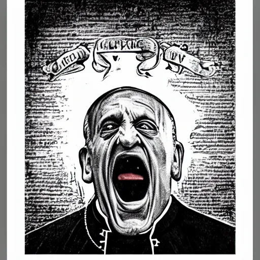 Image similar to the screaming pope