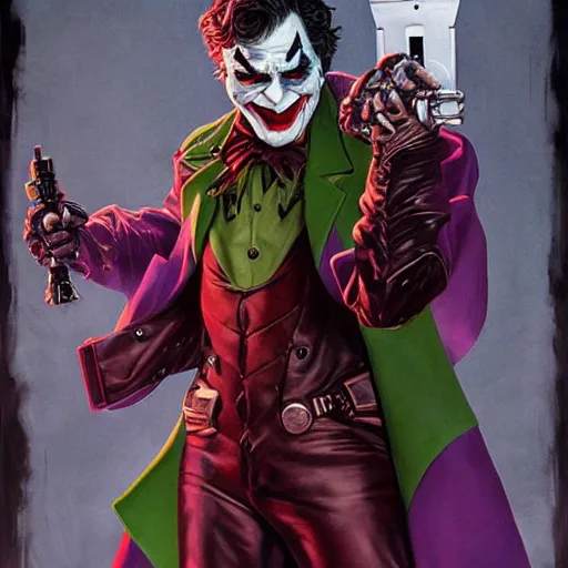 Prompt: joker as the doom slayer, pixar style, by tristan eaton stanley artgerm and tom bagshaw.