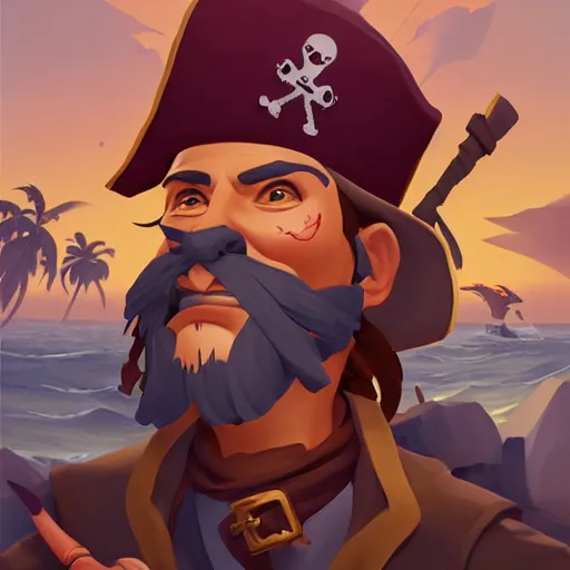 Image similar to painting jack the pirate on sea of thieves game avatar hero smooth face median photoshop filter cutout vector behance hd by jesper ejsing, by rhads, makoto shinkai and lois van baarle, ilya kuvshinov, rossdraws, illustration, art by ilya kuvshinov and gustav klimt