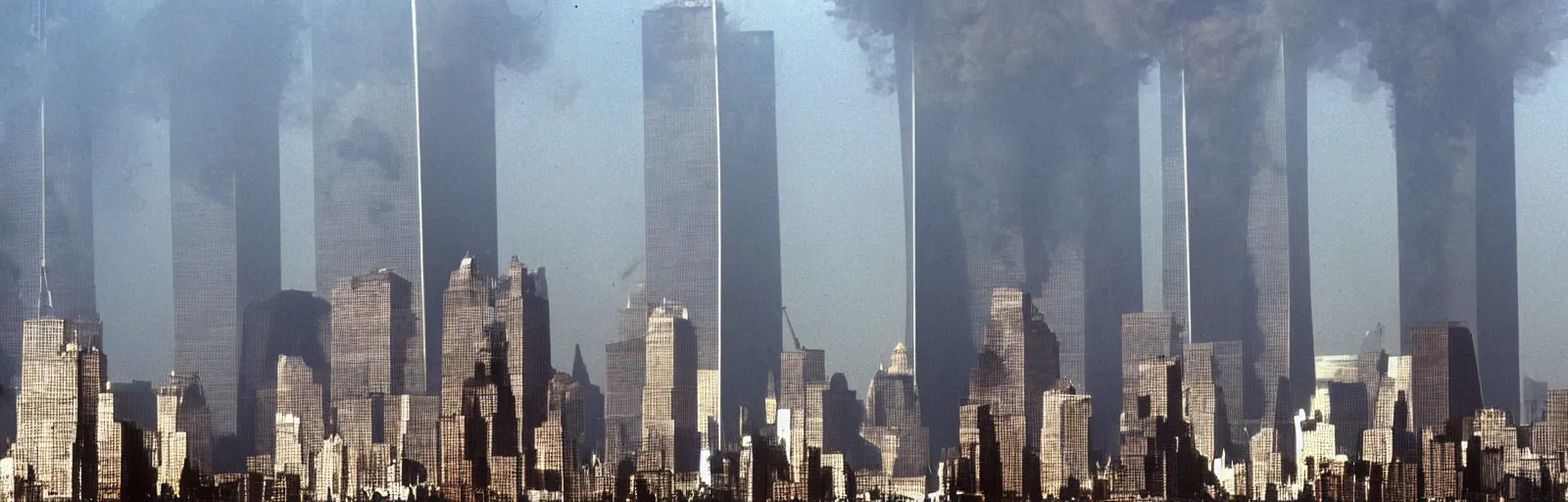 Image similar to “The Twin Towers transform into Giant Robots and ready themselves for battle TOHO Gettyimages September 11 2001 hq ap photos CNN”