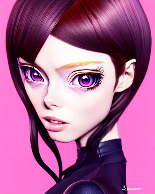 Image similar to richly detailed color illustration of coco rocha as anime girl illustrated by artgerm and mina petrovic and timothy kong and marina federovna. 3 d shadowing