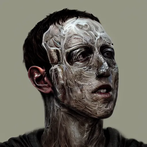 Image similar to mark zuckerberg Horror burned face , digital art , trending on artstation , matte painting , Hyperdetailed , CGSociety