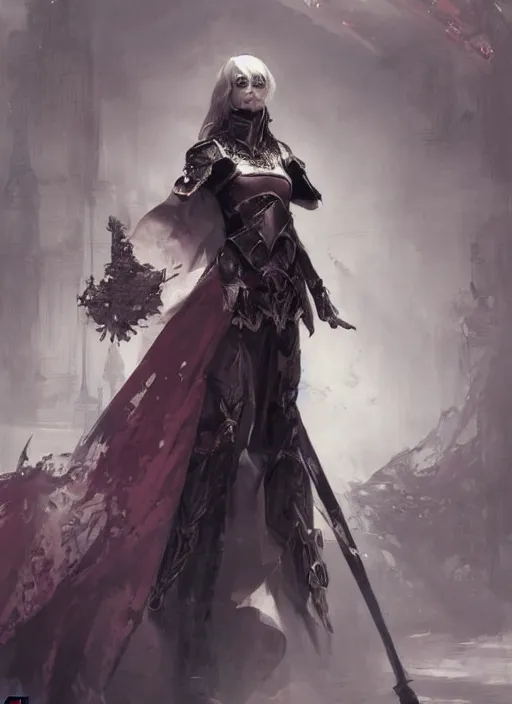 Image similar to imperial princess knight gothic girl. by ruan jia, by robert hubert, illustration