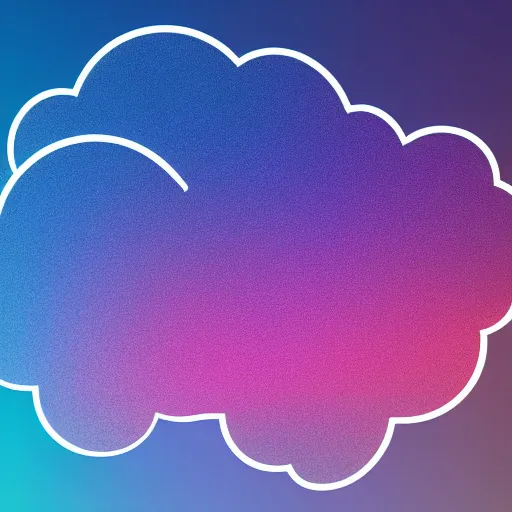 Image similar to a professional logo in the shape of a cloud, gradient, iridescent, 4 k.