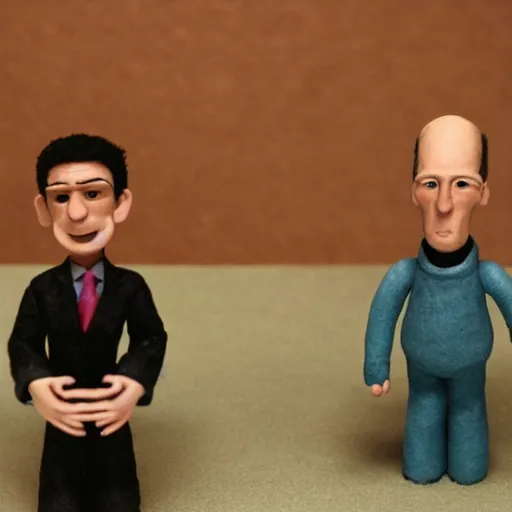 Prompt: claymation man wide head