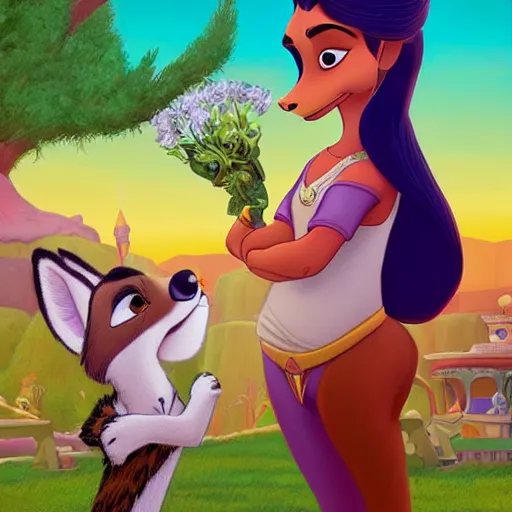 Image similar to princes jasmine as a zootopia character