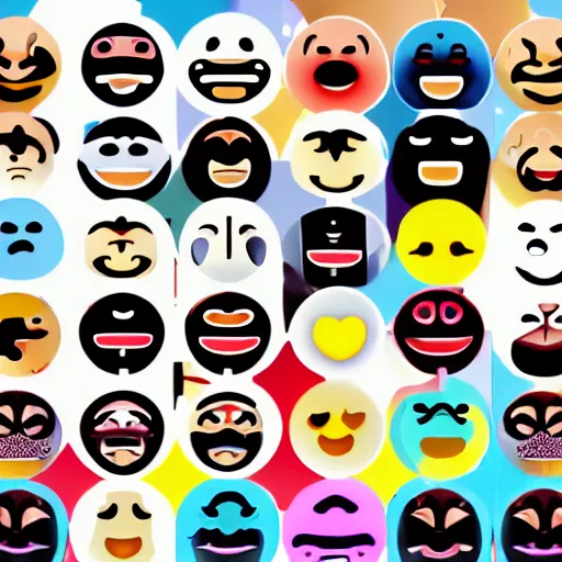 Prompt: Powerful and strange emojis from the future