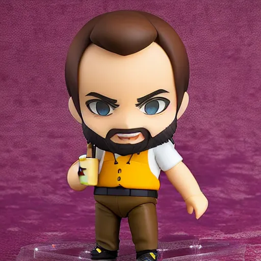 Image similar to jack nicholson as nendoroid!, background bar, kodak film