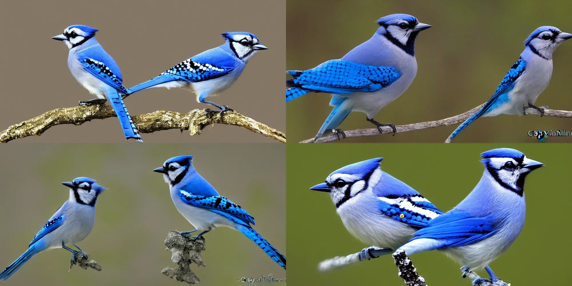 prompthunt: a group of blue jay birds having a tea party.