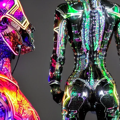 Image similar to love, diverse vision cybersuits, from behind, connection rituals, wide wide angle, vivid, elaborate, highly detailed, beautiful lighting