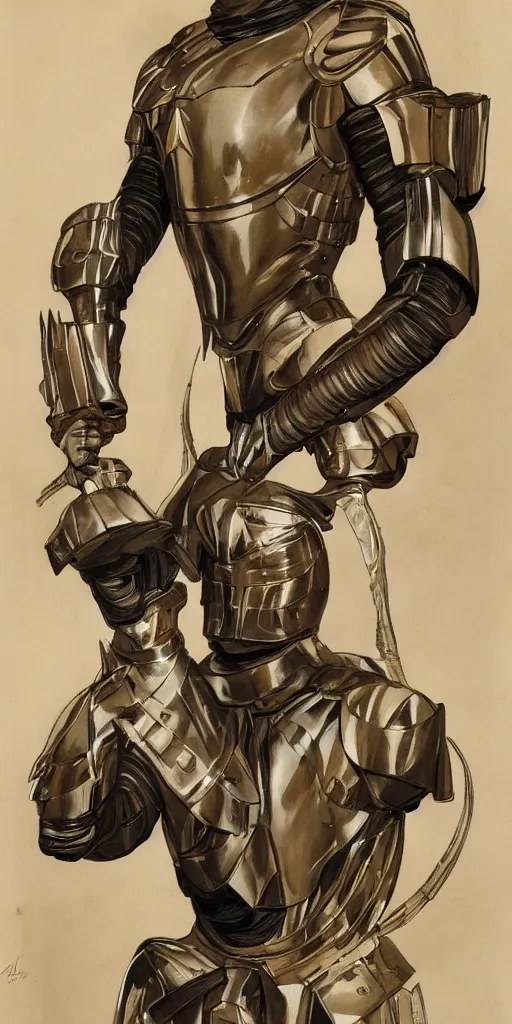 Prompt: futurist armor for soldiers by leyendecker, intricate, extreme details