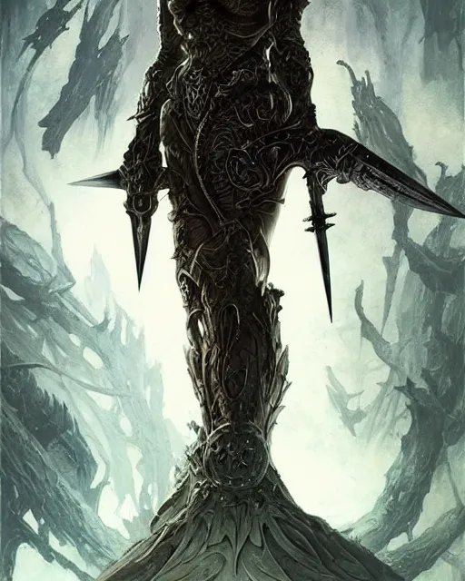 Image similar to The last enemy that shall be destroyed is death, full body image, artwork by artgerm, Luminism, Behance HD, broad sword, D&D, extraordinary phenomenon, fantasy, intricately detailed, elegant, digital painting, smooth, sharp focus, art by Greg Rutkowski, art by Ruth Asawa, art by Tim Burton, art by Ted Nasmith, art by H.R. Giger