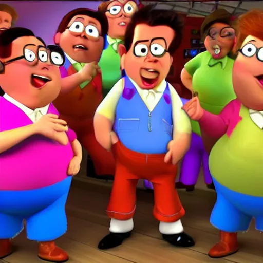 Prompt: Carl Wheezer from Jimmy Neutron partying on the dance floor, 3d