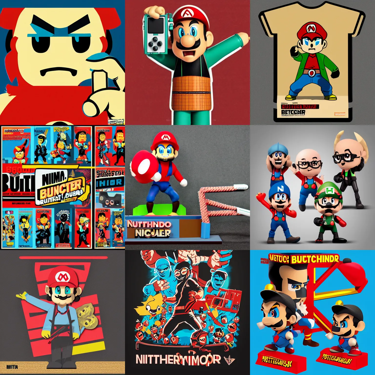 Prompt: nintendo, butcher billy, ninja, stop motion, vinyl action figure, vector